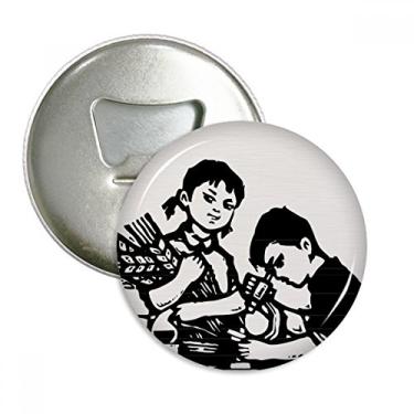 Imagem de Microscópio de trigo para meninos e meninas, abridor de garrafas, ímã de geladeira, emblema multifuncional