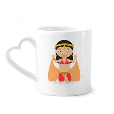 Imagem de Caneca tradicional de desenho animado oriental Dançarina café cerâmica copo de coração de vidro