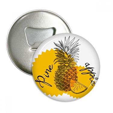 Imagem de Abridor de garrafas de frutas com desenho de abacaxi amarelo emblema multifuncional