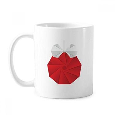 Imagem de Caneca abstrata de Natal com estampa de origami de cerâmica para café e porcelana