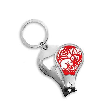 Imagem de Coelhos cortados em papel animal china zodíaco cortador de unha abridor chaveiro tesoura