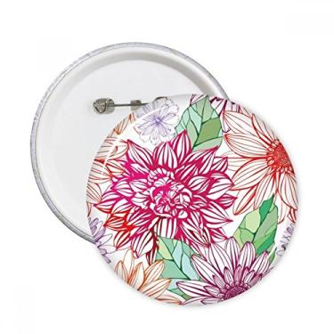 Imagem de Decoração colorida flor planta pompon pinos redondos crachá botão emblema acessório decoração 5 peças