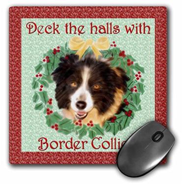 Imagem de 3dRose Mouse pad LLC 20 x 20 x 0,65 cm Deck The Halls with Border Collies (mp_11973_1)