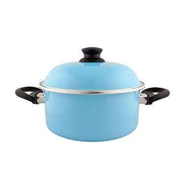 Imagem de Caçarola c/Alças 22 Esmaltada Azul Claro - 2700 ml - Ewel