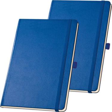 Imagem de Kit 2X Caderneta De Anotações 13,7X21cm 80 Fls Sem Pauta Azul Royal -