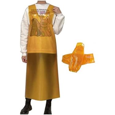 Imagem de Avental Adulto Avental Utilitário Para Mulheres E Homens Avental Industrial À Prova D'água E À Prova De Óleo Para Móveis Domésticos Avental De Cozinha Com 2 Peças De Capas De Manga,Laranja,Collect