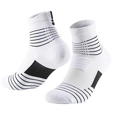 Imagem de ZOSOFAC 2 pares de meias esportivas meias de futebol bola azul meias de corrida ciclismo meias de fitness meias de caminhada meias ao ar livre meias masculinas meias de cano médio meias femininas
