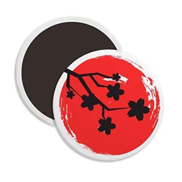 Imagem de Pintura com pincel, padrão japonês, cerâmica, ímã, decoração de lembrança