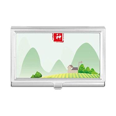 Imagem de Porta-cartões de visita de grão circular na orelha Twenty Four Solar Term porta-cartões carteira de bolso