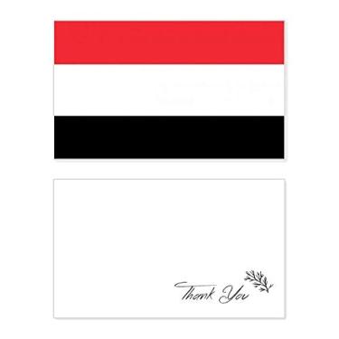 Imagem de Bandeira nacional do Iêmen com cartão de agradecimento do país da Ásia, papel de aniversário, agradecimento de casamento
