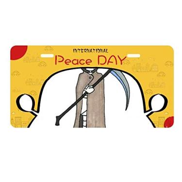 Imagem de Placa de carro Egypt Mummy Halloween Death Horus para decoração de carro Dia da Paz