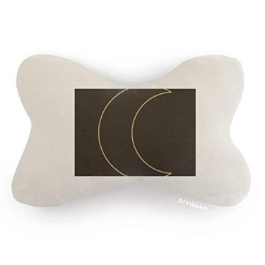 Imagem de DIYthinker Almofada para decoração de pescoço com símbolo de lua em formato de totem, almofada para apoio de cabeça