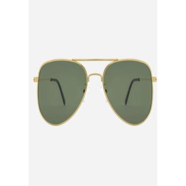 Imagem de Óculos De Sol Uva Aviador Dourado Com Verde - Palas Eyewear