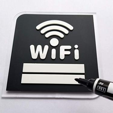 Imagem de Runningfish Impressão em cores vivas estilo americano moderno sinal WIFI sinal de senha WiFi/adesivos de sinal WIFI (atualizado)