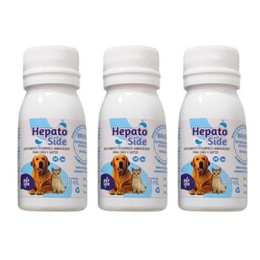 Imagem de Kit 3 HepatoSide Pet 30ml Suplemento Vitamínico de Aminoácidos Para Cães e Gatos - Vitamina Pet Gestantes/Recuperação em geral