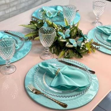 Imagem de Kit Mesa Posta Sousplat Completo Jacquard Promocional Oferta - MILLENI