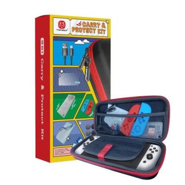 Imagem de Kit Acessórios Nintendo Switch 12 em 1 - Case Capa Película Caps Cabo 