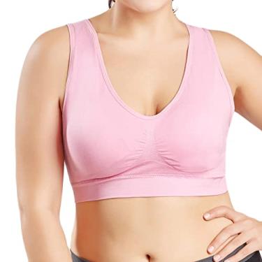 Imagem de Top feminino de corrida de ginástica para mulheres plus size slim cami regata lisa 2025, Rosa, XXG