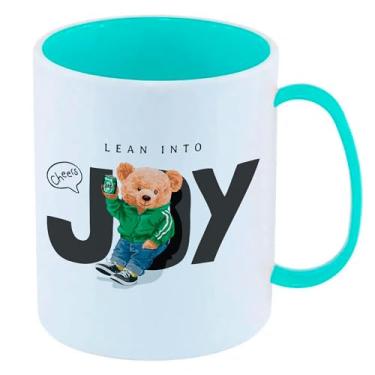 Imagem de Caneca de Polímero Plástico Inquebrável Infantil Azul Tiffany TEDDY BEAR JOY MOLETOM VERDE