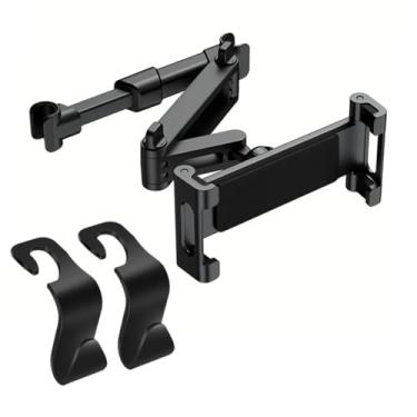 Imagem de Suporte para tablet de encosto de cabeça para carro, braço de extensão ajustável, suporte para tablet de 4,7 a 11 polegadas como iPad Pro, Air, Mini, Galaxy, Fire, Blac Samsung iPhone todos os