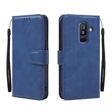 Imagem de shingtomua Capa carteira para Samsung Galaxy A6 Plus 2018/J8 2018 com suporte de couro PU premium com suporte para cartão capa flip magnética [capa interior de TPU] compatível com Samsung A6+ 2018