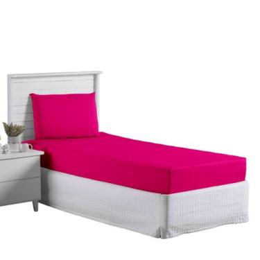 Imagem de Kit Jogo Lençol Roupa Cama Box Solteiro 2 Pçs Fronha Elastico Quarto C