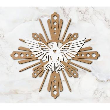 Imagem de Quadro Placa Decoração Divino Espirito Santo Mdf Religião Igreja