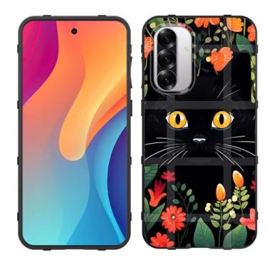 Imagem de GFEWYTJYJ Capa para Galaxy A36 5G / A56 5G, capa protetora de borracha macia TPU flexível com absorção de choque para Samsung Galaxy A36 5G / A56 5G 2025, gato preto fofo