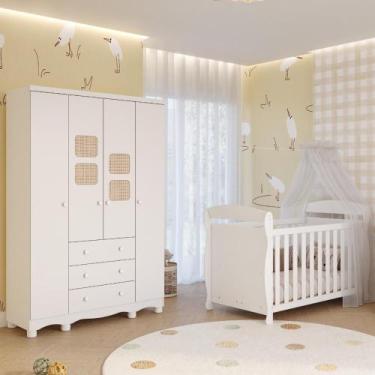Imagem de Quarto Bebê Completo Berço Americano Marquesa 3em1 Guarda Roupas 4 Por
