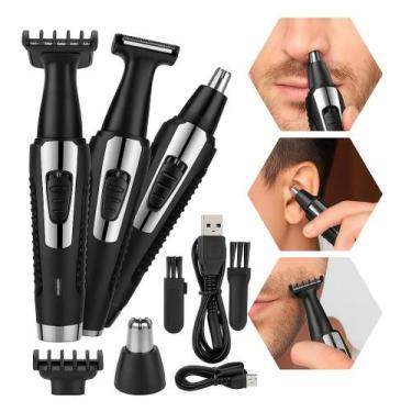 Imagem de Aparador De Pelos Nariz E Barba Máquina Maquininha De Cortar Cabelo 4 