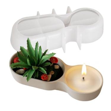 Imagem de Vaso de flores de concreto duplo molde de silicone para plantas suculentas, gesso, argila, jarra, caixa de armazenamento, molde de resina epóxi