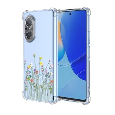 Imagem de OEURVQO Capa para Huawei Nova 9 SE Nova 9 SE Honor 50 SE Capa de telefone protetora para Huawei Nova 9 SE com estampa floral transparente TPU macio à prova de choque antiarranhões para Huawei Nova 9