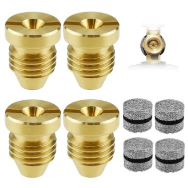 Imagem de MILYARD Bico de orifício de canhão de espuma de 1,1 mm e fabricante de espuma, pontas de bocal de rosca universal de latão e filtro de malha para lavadora de pressão, 3000 PSI (pacote com 4)