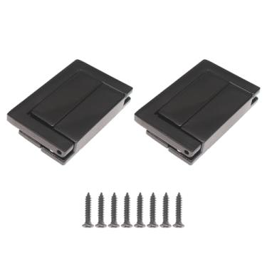 Imagem de FDXGYH 2 peças de trava de ferrolho de liga de zinco ferrolho de madeira para caixa de joias decoração de baú de mala (preto)