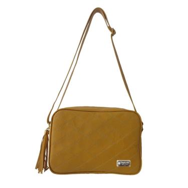 Imagem de Bolsa Transversal TopGrife Matelassê Couro Amarelo