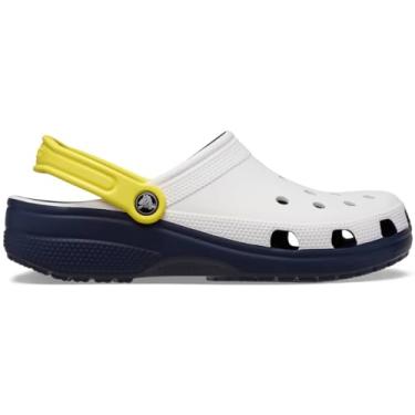 Imagem de Crocs Tamancos esportivos retrô clássicos unissex para adultos e sapatos sem cadarço para homens e mulheres, Branco, 36