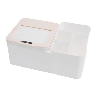 Imagem de Asixxsix Capa para Caixa de Tecido, Organizador de Porta-guardanapos de Plástico Com Sensor Inteligente, 6 Compartimentos, Elegante Controle Remoto, Armazenamento de Mesa, Cubo Decorativo