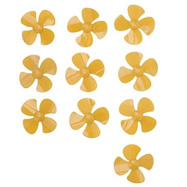 Imagem de Pilipane Hélice de 4 lâminas de plástico ABS 80 mm impulso de vento alto DIY brinquedo acessórios de substituição para controle remoto carro barco elétrico 10 peças (vermelho) (amarelo)