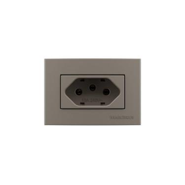 Imagem de Placa Para Móveis 65x45 Com Tomada Margirius Sleek Colors 2p+t 10a Argila Argila