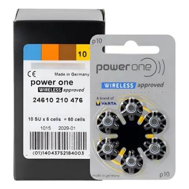 Imagem de Pilha para aparelho auditivo caixa com 10 unid. POWER ONE, Amarelo, 10