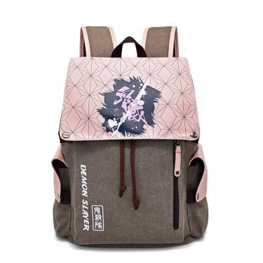 Imagem de Mochila Demons Slayers Brown Anime School Impermeável 27x12x42cm