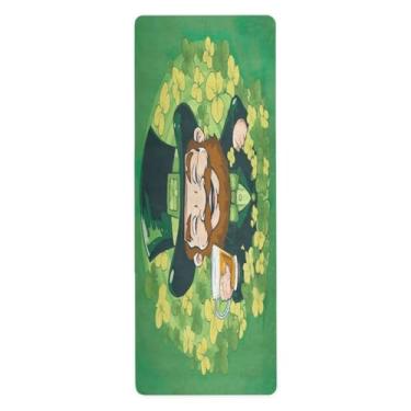 Imagem de Wassud Leprechaun (2) tapete de ioga dobrável tapete de exercício de academia antiderrapante para mulheres e homens tapete de fitness de piso de pilates com bolsa de armazenamento 180 cm x 66 cm