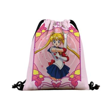 Imagem de Bolsa com cordão Sailors Moons Tsukinos Usagis Canvas 39x32cm