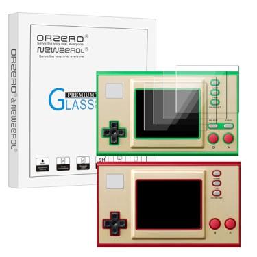 Imagem de Orzero (Pacote com 4) Protetor de tela de vidro temperado compatível com Game & Watch The Legend of Zelda/Super Mario Bros, protetor de pantalla 9 dureza, alta definição, antiarranhões, sem bolhas