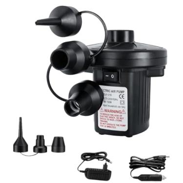 Imagem de Bomba de Ar Encher Colchão Bivolt 110V/220V e 12v (carro) 50W com 3 Bicos – Inflador de Ar Compacta para Inflar e Desinflar Colchões, Piscinas, Bóias e Infláveis Conector 12v Veicular
