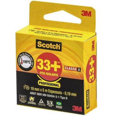 Imagem de Fita Isolante 33+ 19 mm X 05 Mts Antichama 105ºc 3m Scotch