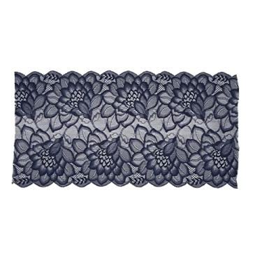 Imagem de SIWOTED Fita de renda 10 jardas 23cm de largura decorativa elegante guarnição de renda para embalagem de presente roupas de noiva decoração bordada (Azul)