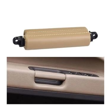Imagem de 1 PCS Porta interna do carro esquerda direita lado do motorista puxador de couro substituição Compatível com VW Touareg 2003 2004 2005 2006 2007 2008 2009 2010(Beige)