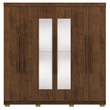Imagem de Guarda Roupa Casal 6 Portas 2 Gavetas Espelho 218 Cm Vlr Imbuia