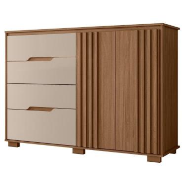 Imagem de Comoda Texas 4 Gavetas 2 Portas 147 Cm Carvalho Fendi Moval